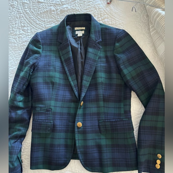 J. Crew Factory Jackets & Coats Jcrew Factory Black Watch Plaid
